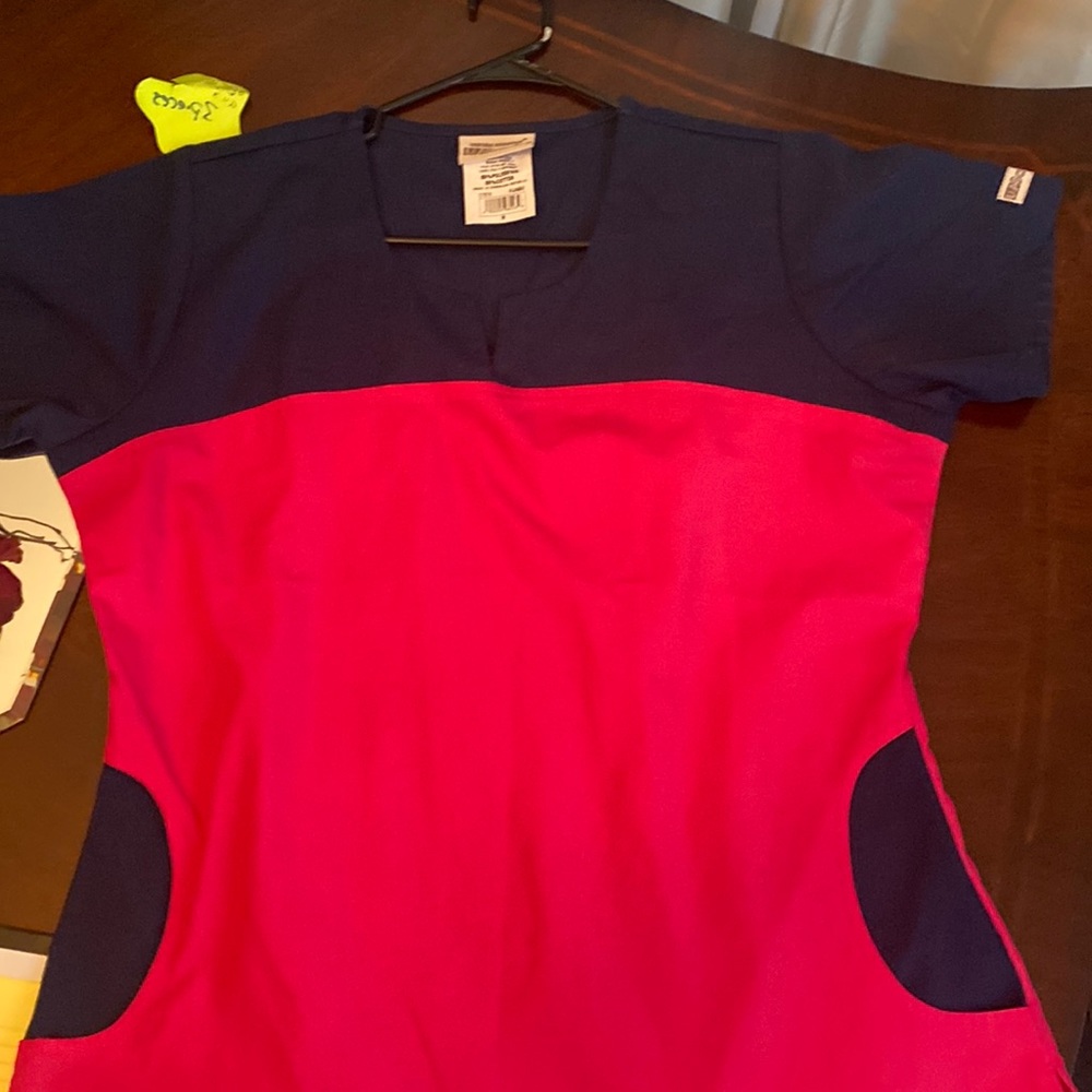 3 piece set Tafford navy top and bottom and navy top with fucia accents